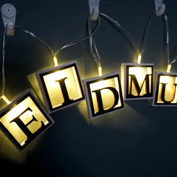 Eid Mubarak Dekor LED Girlandy String Svetlo Ramadánu Dekorácie pre Domov Islamskej Moslimských Festival Strany Darček Ornament, LED Svetlo, 2M