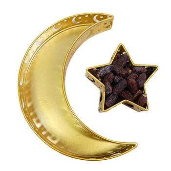 Eid Mubarak Moon Star Slúžiace Zásobník Riad Dezert Skladovanie Potravín Moslimských Islamskej R9JC