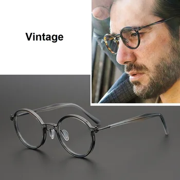 ELECCION Vintage Titán Optické Okuliare dioptrické Rám Mužov NOVÝ Japonský Malé Okrúhle Rim Krátkozrakosť Okuliare Okuliare