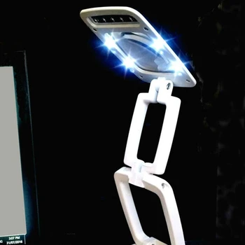 ELEGAN-Osvetlené Stolná Lampa s lupou Svetlo na Stojan Led Prenosné Vreckové zväčšovacie sklo Clonu Skladacia 3X pre Čítanie, Hobby
