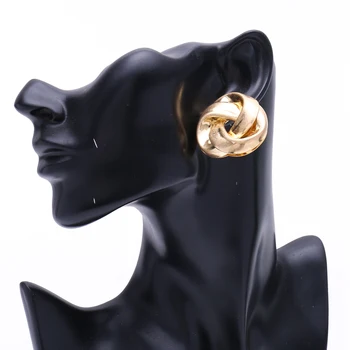 ELEGANCE11 2020 Trendy Západnej Earings 2 Kovové Krúžky Twining Stud Náušnice Jednoduché Šperky Ženy Darček na Vianoce
