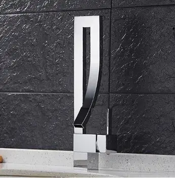 Elegantné Chróm/Black/Nikel-Mosadz Kúpeľňa Námestie povodí Kohútik Luxusné Umývadlo Mixér Ťuknite na Palube Namontované Teplej a Studenej Umývadlo Mixér Ťuknite na Kohútik