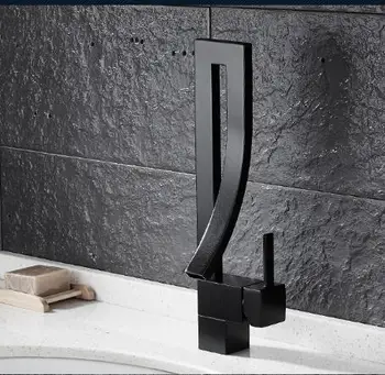 Elegantné Chróm/Black/Nikel-Mosadz Kúpeľňa Námestie povodí Kohútik Luxusné Umývadlo Mixér Ťuknite na Palube Namontované Teplej a Studenej Umývadlo Mixér Ťuknite na Kohútik