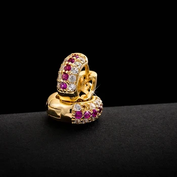 Elegantné CZ Kamenné Obvodové Náušnice pre Ženy Piercing Šperkov Zlato