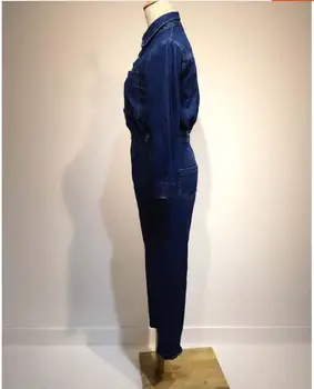 Elegantné denim jumpsuit blue jean nohavice Jumpsuit Kombinézu Ženy Džínsové Nohavice Remienky