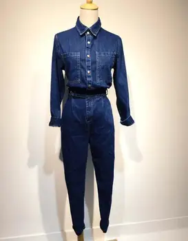 Elegantné denim jumpsuit blue jean nohavice Jumpsuit Kombinézu Ženy Džínsové Nohavice Remienky