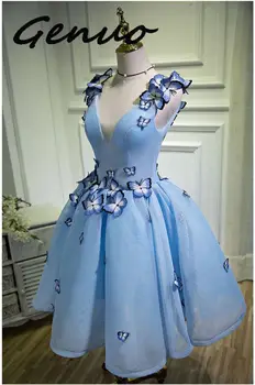 Elegantné Ženy Sky Blue tvaru 3D Butterfly Skladaný plesové Šaty, Párty Šaty Žien Formálne Šaty Šaty Vestidos