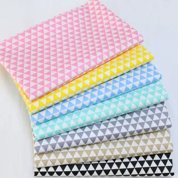 Elegantný 50x160cm 7 Farby, Geometrické Tvary Potlačené Bavlnené Tkaniny Pre DIY šitie Bábika Handričkou posteľná bielizeň satén