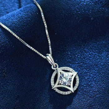Elegantný Náhrdelník s Prívesky Módne 925 Silver Vyhlásenie Šperky, Náhrdelníky Ženy Crystal Svadobné Svadobné Náhrdelník Darček