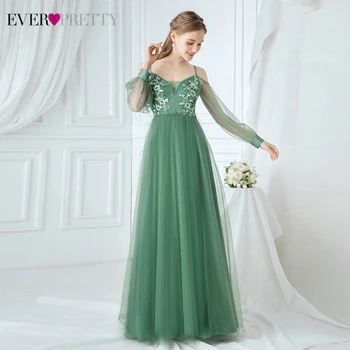 Elegantný Zelený Prom Šaty Ever Pretty EP00746GB Sequined Appliques tvaru Špagety Popruhy Tylu Party Šaty Vestidos Elegantes