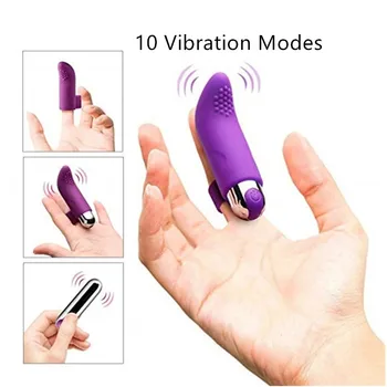 Elektrické Prst Upozorňuje Masér 10 vibračných režimov Prsia Masáž Stimulátor Zdravotnej Starostlivosti pre Dospelých Hry Hračky