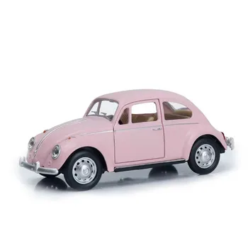 Elektrické Zber Modelu Auta Volkswagen Beetle Pull-Back 1/28 Rozsahu Zliatiny Autá Vianočný Darček pre Deti so suvenírmi