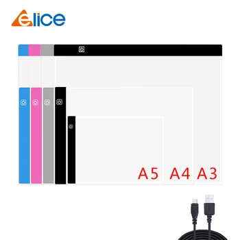 Elice A3 A4 A5 ultra tenký LED Kreslenie Digitálne Pad USB LED Svetlo, kreslenie pad tablet Elektronické Umenie Maľba