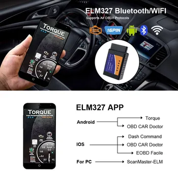 ELM327 WIFI V1.5 Pre systém iOS/Android OBDII Auto Code Reader ELM 327 V1.5 WIFI Podpora J1850 PWM obd 2 OBD II Auto Diagnostický Scanner
