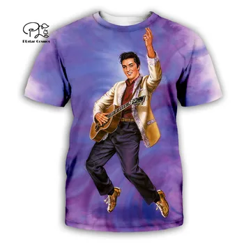 Elvis Presley Hip Hop Stars 3D Vytlačené Mužov pre ženy tričko Harajuku letné tričko Krátky rukáv Bežné T-shirt top štýl-1
