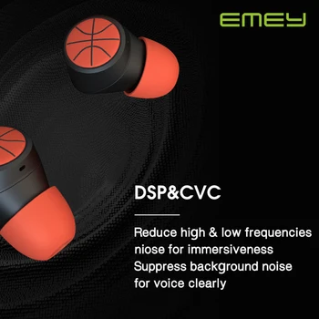 EMEY TWS Športové bezdrôtové slúchadlá nepremokavé bluetooth slúchadlá pre priaznivcov basketbalu