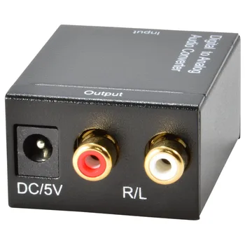 EMK Digitálneho Na Analógový Audio Prevodník Optický Toslink Koaxiálny 2 RCA výstup converter Adaptér Signál na Analógový Audio Prevodník