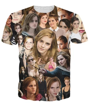 Emma Watson Paparazzi T-Shirt Jedinečný Vizuálny Časovej osi Celej Emma Watson Úspešnú Kariéru 3d Tees Ženy Muži Oblečenie, Topy