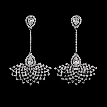 EMMAYA Jedinečné Luxusné Dlhé Biele Cz Drop Náušnice Biela Farba Crystal Vintage Svadba Brincos Šperky pre Ženy