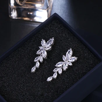 Emmaya Zircons Elegantné Pre Ženy Luster AAA+ Cubic Zirconia Crystal Svadobné Náušnice Pre Svadobné Šperky Strany
