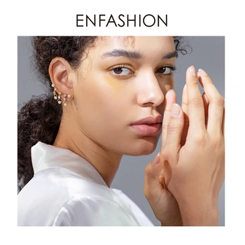 ENFASHION Shiny Pearl Crystal Stud Náušnice Pre Ženy Vyhlásenie Zlatá Farba Lady Roztomilý Earings Módne Šperky 2020 Kolczyki E1164
