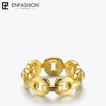 Enfashion Čistej Podobe Reťazí Krúžok Mužov Zlatá Farba Dámske Prstene Pre Ženy Módne Šperky Bague Femme Homme Ringen RF184006