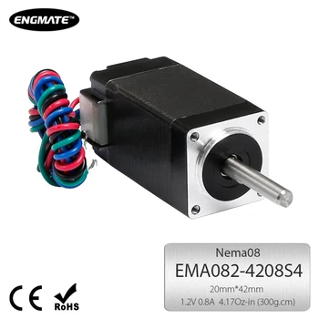 ENGMATE NEMA 08 Stepper Motor 300g.cm Bipolárne 0.8 pre CNC Laser/Plasma Cutter EMA082-4208S4