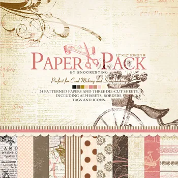 ENO Pozdrav Craft Papier 12 palcový Scrapbooking Papier Pad Vintage Kvitne Kvet Zápisník Papier Pack