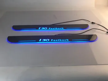 EOsuns LED pohybujúce sa dvere šúchať Nerf Bary & stupačiek dvere, parapetné dosky prekrytia vložky pre Hyundai i30 fastback, pohybujúce svetlo