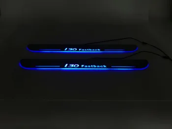 EOsuns LED pohybujúce sa dvere šúchať Nerf Bary & stupačiek dvere, parapetné dosky prekrytia vložky pre Hyundai i30 fastback, pohybujúce svetlo