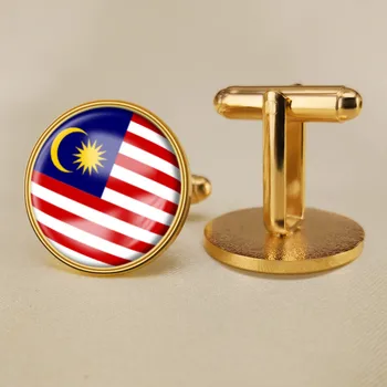 Erbom Malajzia Malajzie Vlajka štátny Znak, manžetové gombíky