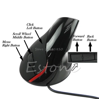 Ergonomický Dizajn USB Vertikálne Optická Myš Zápästie Uzdravenie Pre Počítač PC, Notebook Kvapka loď