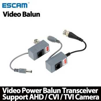 ESCAM 10pcs CCTV Kamery Príslušenstvo Audio Video Balun Vysielač BNC RJ45 UTP Video Balun s Audio Napájanie cez CAT5/5E/6 Kábel