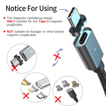 Essager Magnetické USB Typu C Kábel 5A Rýchle Nabíjanie Typ-C Kábel Magnet Nabíjačka Pre Huawei P20 P30 Mate 30 Xiao mi 10 USBC Kábel