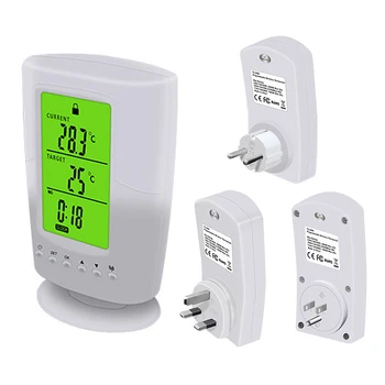 EU/US/UK, Zapojte Bezdrôtový Programovateľný Termostat Zásuvky Biela LCD Domov Inteligentná regulácia Teploty Zásuvka Nové
