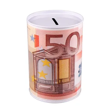 Euro Dolár Tvarované Peniaze Box Bezpečné Valec Prasiatko Mince V Bankách Vklad Skladovacie Boxy Pre Deti 10 20 50 100 10 Dolárov