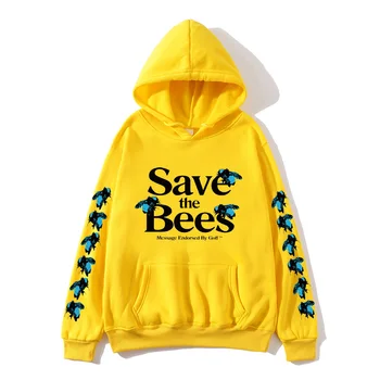 Európa a Amerika Hot Predaj Uložiť Včely Mužov a Žien Pulóver s Kapucňou Ulici Trend Plus Zamatové Tričko s Dlhým Rukávom s Kapucňou