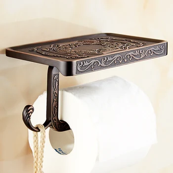 Európska starožitný Vyrezávaný Toaletného Papiera Držiak Úložný stojan rolka papiera držiak kúpeľňa príslušenstvo Hardvér dekorácie