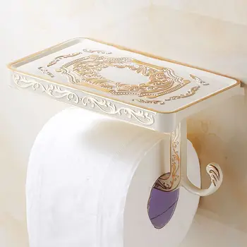Európska starožitný Vyrezávaný Toaletného Papiera Držiak Úložný stojan rolka papiera držiak kúpeľňa príslušenstvo Hardvér dekorácie