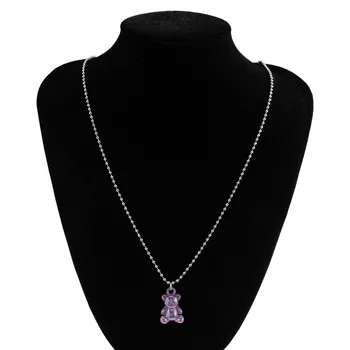 Európske a Americké módne šperky s osobnosť jednoduché Akryl medveď kľúčnu kosť náhrdelník pre ženy strany darček