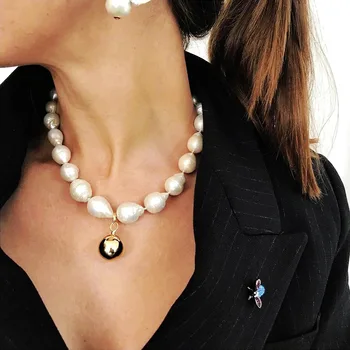 Európske a Americké obľúbené šperky so zliatiny české jednoduché pearl náušnice náhrdelník nastaviť pre módu ženy, darčeky