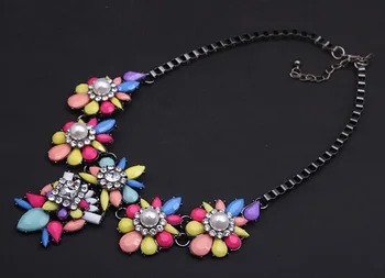 Európske a Americké veľký módne gem prívesok high-grade pearl kvetina náhrdelník veľkoobchod výrobné výstupy ročník collier
