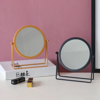 Európske Kolo Kovaného Železa Jednostranný Ploche Zrkadla Jednoduché Prenosné Dievča Ploche Toaletný Stolík Zrkadlo