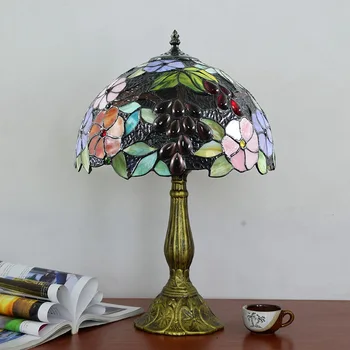 Európsky kreatívny Stredomoria vitráže obývacia izba, jedáleň, spálňa nočný stolík lampa bar pastoračnej hrozna odrazové svetlo