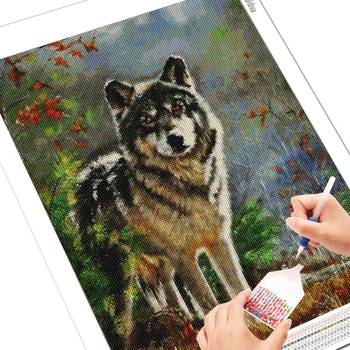 EverShine 5D Diamond Maľovanie Vlk Cross Stitch Diamond Výšivky Zvierat Plné Námestie Mozaikový Obraz Kamienkami Remeselné