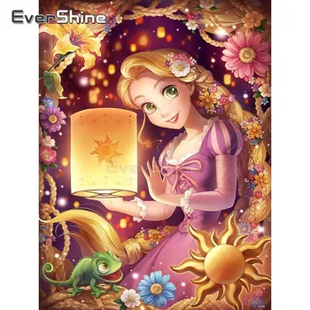 EverShine Diamond Výšivky Dievča Cross Stitch Diamond Maľby Plné Námestie Kreslený Obrázok Kamienkami Diamond Mozaiky Súpravy