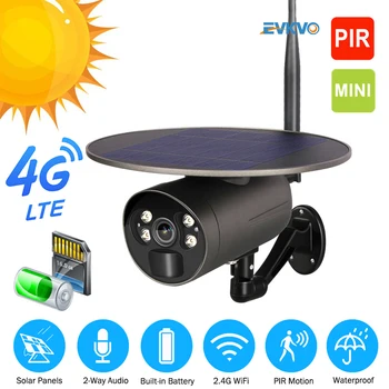 EVKVO 2MP 4G Solárne IP Kamera Full Metal Vonkajšie IP66 PIR Video Surveillance Camera Batérie Nízka spotreba obojsmerný Komunikačný CCTV Kameru