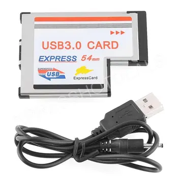 ExpressCard 54 mm 2 porty USB 3.0 5Gbps Express Card Adaptér Prenosný Notebook NEC