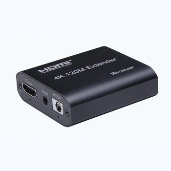 Extender HDMI, RJ45 LAN 4K HDMI CAT6 120M HDMI Predĺženie S 3,5 mm Audio Slučky Von Cez Ethernet Cat 6 na PS3, TV, PC, notebook, HDTV