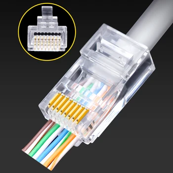 EZ RJ45 Konektor Ethernetový kábel Zapojte Cat6 Cat5 Cat5e RJ45 Konektor Siete 8p8c Netienené Modulárny UTP Keystone 20/50/100ks